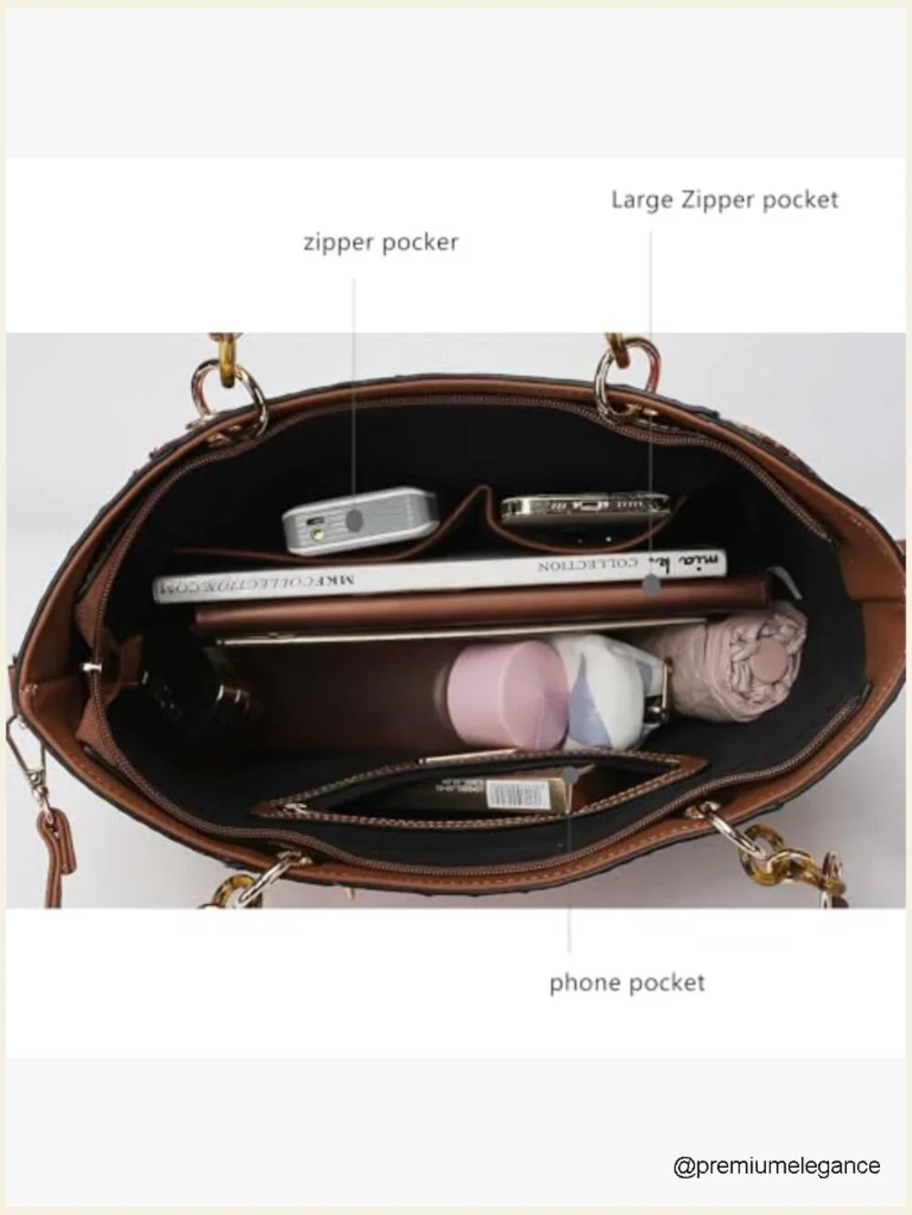 Tote Handbag Set with Wallet Vegan Leather Purse Large Shopper Bag